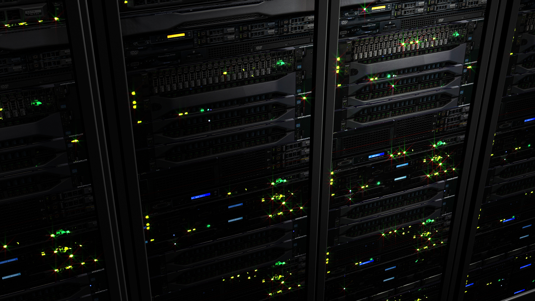 closeup of data servers